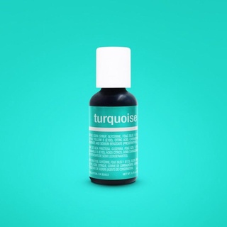 Chefmaster turquoise Liqua-Gel Food Coloring 20ml (5130) /0.7oz สีเจลผสมอาหาร สีฟ้าน้ำทะเล