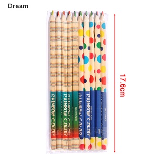 &lt;Dream&gt; ดินสอสีไม้ รูปสายรุ้ง แบบมืออาชีพ DIY 10 ชิ้น ต่อล็อต