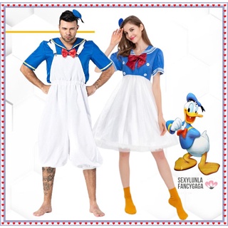 ภาพหน้าปกสินค้าพร้อมส่งที่ไทย ชุดโดนัลดั๊ก donald duck ชุดเป็ด ใส่ได้ทั้งชายและหญิง cp137/cp137.1 ซึ่งคุณอาจชอบสินค้านี้