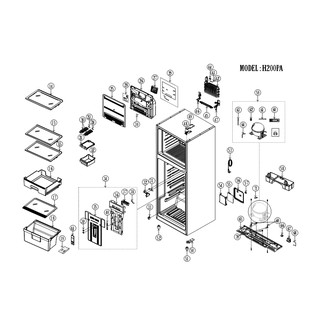 Hitachi อะไหล่ ตู้เย็น รุ่น R-H200PA1  RH200PA1ชิ้นส่วน งานช่าง งานซ่อม อุปกรณ์ PART R-H200PA1 ศูนย์บริการ อะไล่แท้