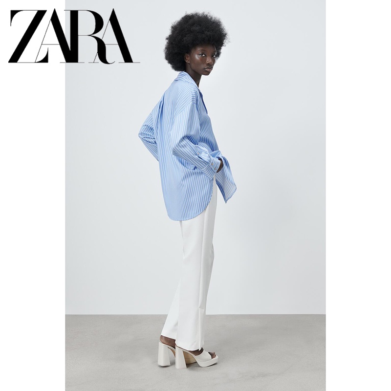 zara-ใหม่-เสื้อเบลาส์-แขนยาว-ผ้าไหมซาติน-ลายทาง-ทรงหลวม-สําหรับผู้หญิง