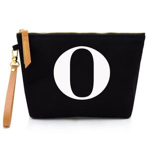 กระเป๋าผ้าลายอักษร ALPHABET CLUTCHES POUCH BLACK “O”