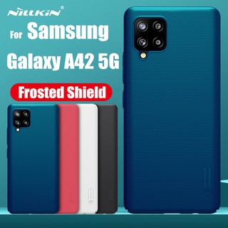 Nillkin For Samsung Galaxy A42 5G Version Case PC Matte Hard Cell Phone Back Cover - สีแดง