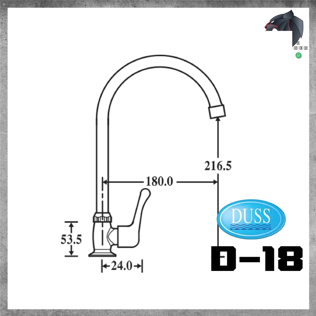 duss-d18-ก๊อกซิงค์-ตั้งเคาเตอร์-brass-faucet-ก๊อกน้ำ-ทองเหลือง-ชุบโครเมี่ยม-งวงโค้ง-วางเคาเตอร์-d-18