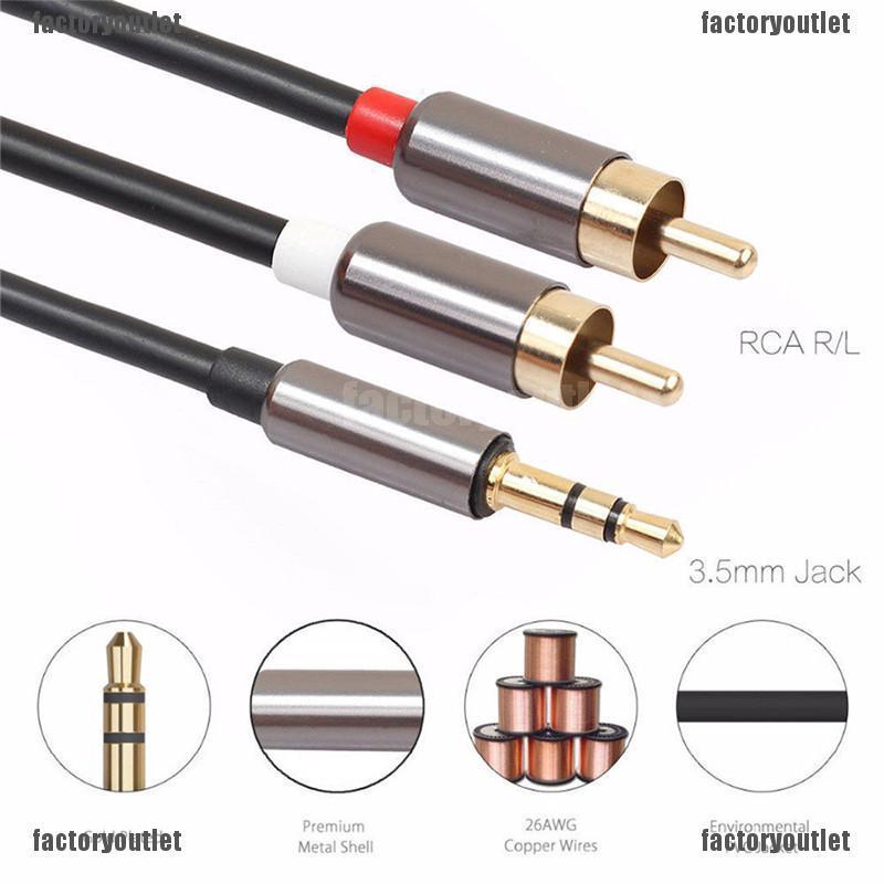 foth-อะแดปเตอร์แจ็คตัวผู้-1-เมตร-3-5-มม-เป็น-2-rca-ตัวผู้-aux-สเตอริโอ-อะนาล็อก