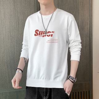 เสื้อกันหนาวลําลอง พิมพ์ลายตัวอักษร ทรงหลวม แบบเรียบง่าย สําหรับผู้ชาย