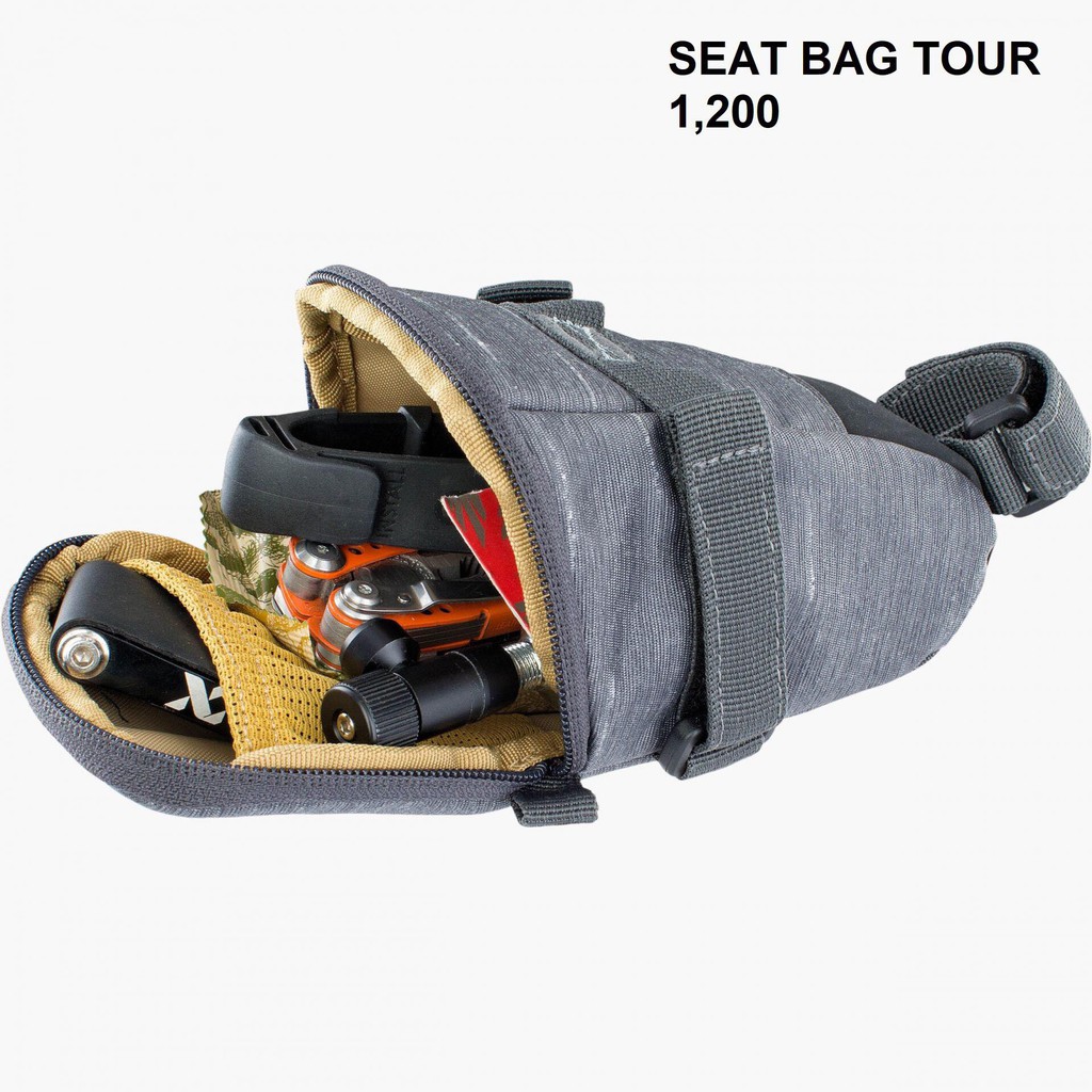 กระเป๋าใส่จักรยานใต้เบาะ-evoc-seat-bag-tour-carbon-grey