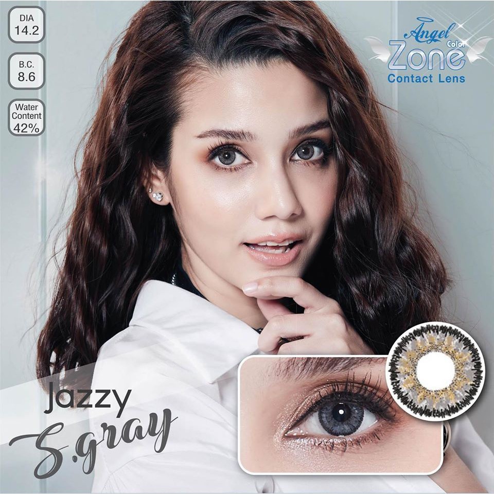 คอนแทคเลนส์ AngelZone Color รุ่น Jazzy S สีเทา | Shopee Thailand