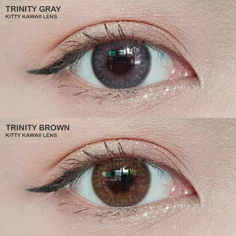 new-คอนแทคเลนส์kitty-kawaii-bigeye-trinity-brown-gray-ขนาด-14-5-สายตาปกติถึง-300