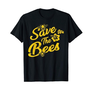 เสื้อยืดพิมพ์ลายแฟชั่น เสื้อยืดแขนสั้น พิมพ์ลาย Save The Bees Bee สําหรับผู้ชาย