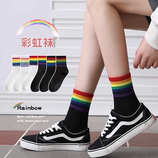 ภาพขนาดย่อของภาพหน้าปกสินค้าReady to Ship Colorful, Rainbow Ankle Socks จากร้าน miniya1.th บน Shopee ภาพที่ 4