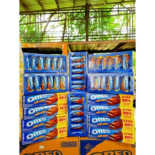 เค้กโอริโอ เค้กชอคโกแลต oreo soft cake สอดใส้ครีมวนิลา 1กล่อง12ชิ้น เค้ก OREO โอรีโอ้ เค้กโอรีโอ้ เคลือบ ช็อคโกแลต วนิลา