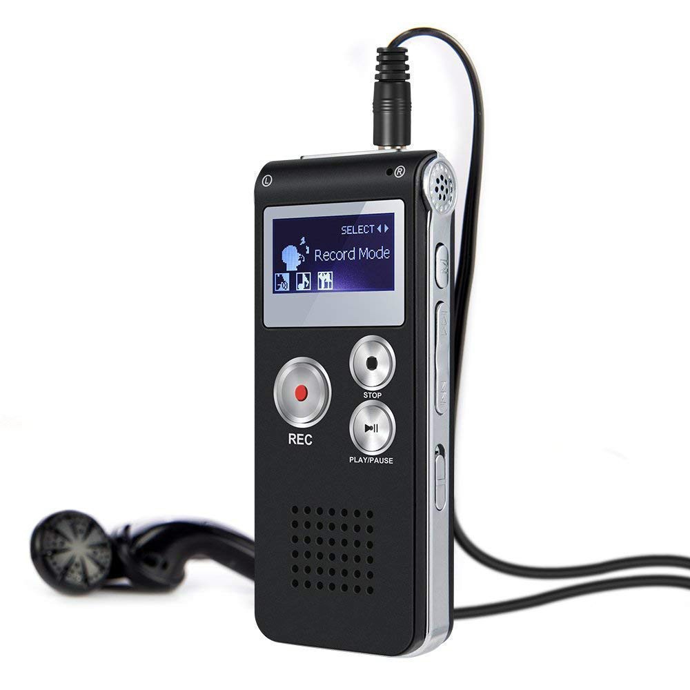 ภาพหน้าปกสินค้าPortable LCD Screen 8GB Digital Voice Recorder Telephone Audio Recorder MP3 Player Dictaphone Black จากร้าน fengru.th บน Shopee