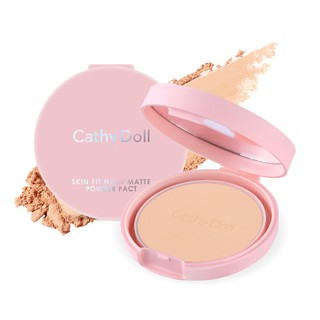 NUDE MATTE POWDER PACT SPF30 PA+++ 4.5G CATHY DOLL SKIN FIT #02 LIGHT BEIGE แป้งผสมรองพื้น