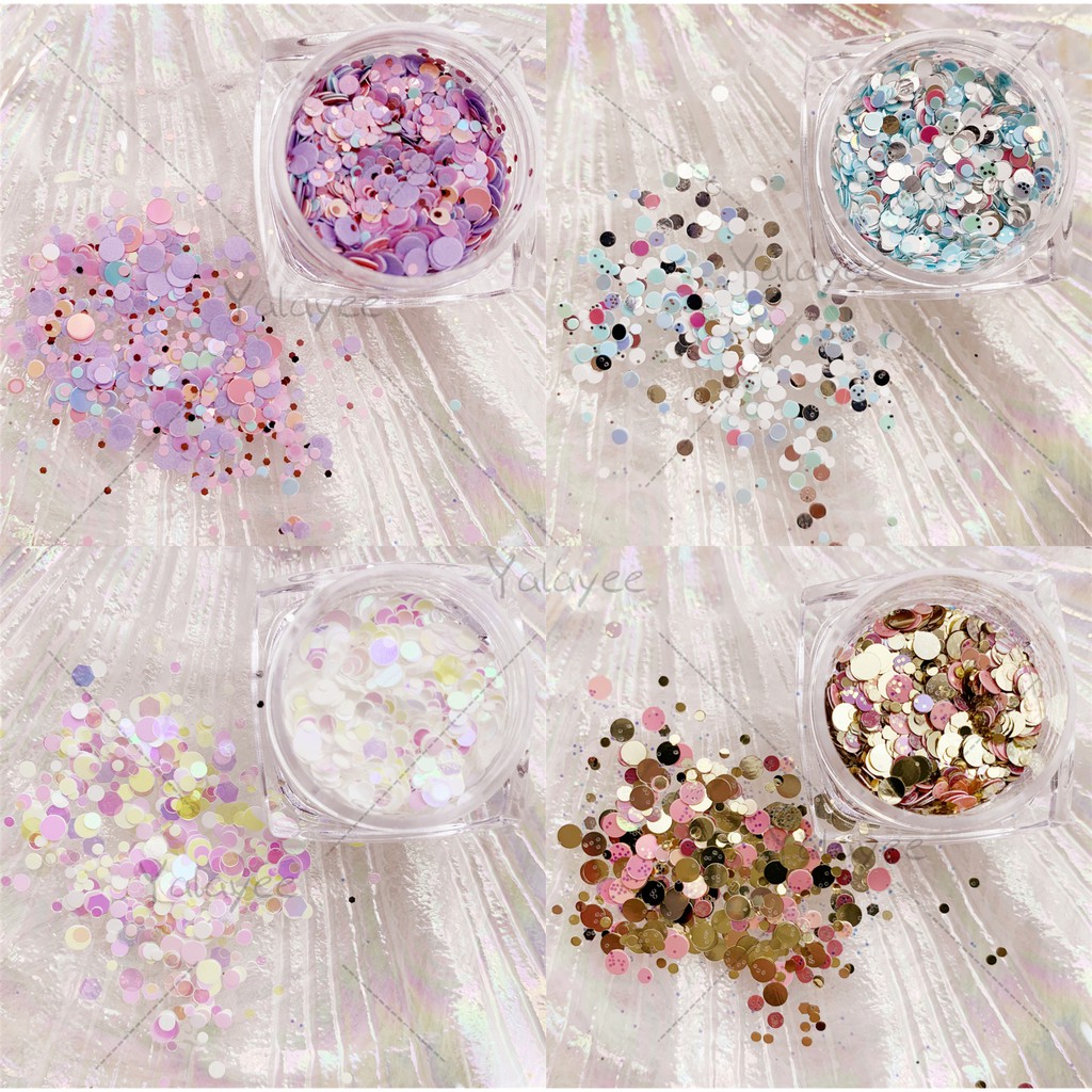 ya-yalayee-manicure-sequins-เลื่อม-ทรงกลม-สีแคนดี้-คละขนาด