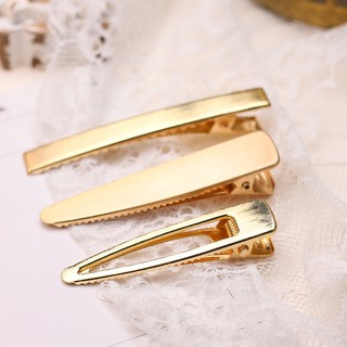 ins blogger style gold brushed metal alloy duckbill clip side clip bangs hairpin large hairpin cold South Korea