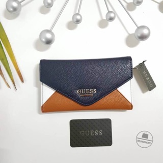 Guess leather wallet สีกรม