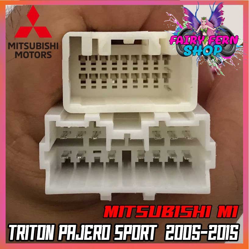 ปลั๊กตรงรุ่นจอแอนดรอย-mitsubishi-m1-triton-pajero-sport-2005-2015-รุ่นแถมจอติดรถไม่ต้องต่อสาย-16pin-andriod