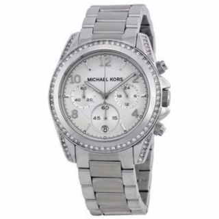Michael Kors Chronograph White Crystal Ladies Watch MK5165