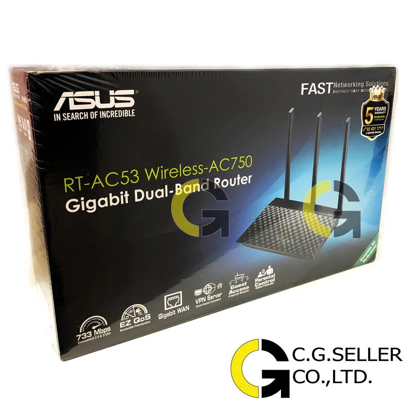 ASUS RT-AC53 ROUTERขยายสัญญาณ รับประกันศูนย์ไทย 5ปี Dual-band Wireless ...