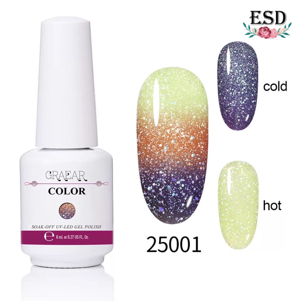 สีทาเล็บเจล-graear-สีเลเซอร์-เปลี่ยนสีตามอุณหภูมิ-laser-color-temperature-change-colors-series-ขนาด-8-ml