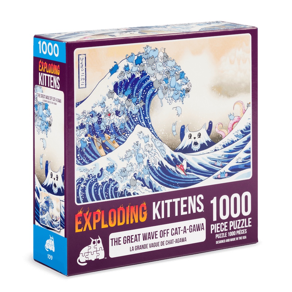 thumbnail image 2 of Exploding Kittens 1000 Piece Jigsaw Puzzle - Cats Playing Chess, Jigsaw... 2 of 10