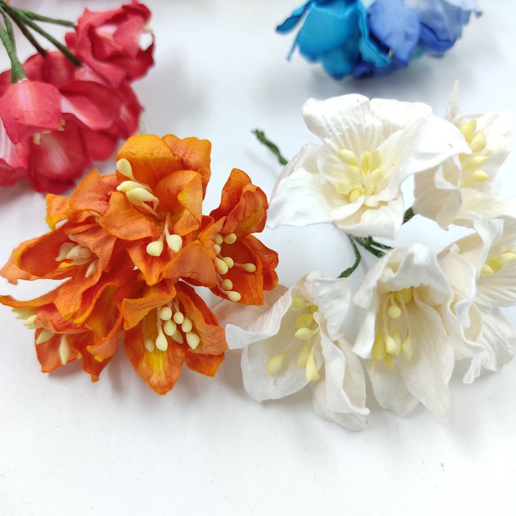 10-ดอก-ll375-ดอกไม้กระดาษ-ดอกไม้ประดิษฐ์-ดอกไม้กระดาษสา-ดอกลิลลี่-35-40-mm-artificial-paper-flower