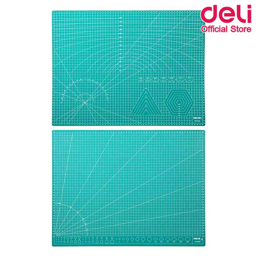 ภาพสินค้าDeli 78402 Cutting Mat PVC A2 แผ่นรองตัดกระดาษ สีเขียว แบบสองด้าน PVC ขนาด A2 (600 x 450mm) อุปกรณ์สำนักงาน แผ่นรองตัด จากร้าน deli_officialshop บน Shopee ภาพที่ 2