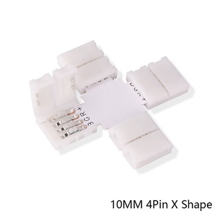 A+r ตัวเชื่อมต่อ 10 มม. 4 Pin "+" รูปตัว X PCB ตัวเชื่อมต่อแถบเชื่อมต่อ ไร้บัดกรี สําหรับสายไฟ Led