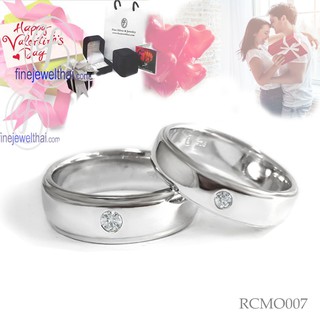 Finejewelthai แหวนเพชรแท้-แหวนคู่-แหวนเงินแท้-แหวนแต่งงาน-Couple-Diamond-Silver-Ring - Valentine Gift92