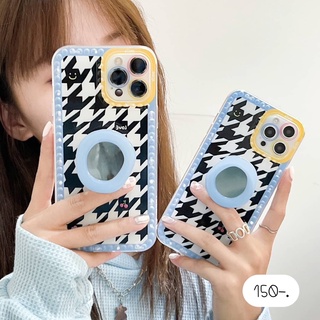 เคสแถมไอริง เคสแถมที่ติด Holder Griptok กระจก 📱สกรีนดำขาว+ไอริงวงกลม