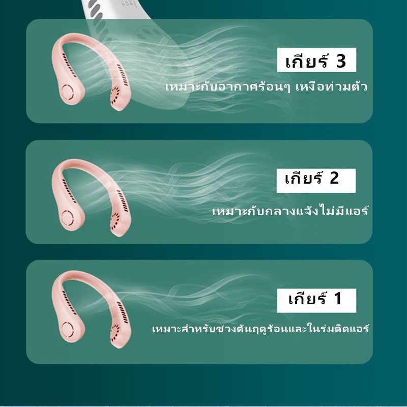 พัดลมคล้องคอ-พัดลมพกพา-พัดลมห้อยคอ-ไม่ต้องถือ-ไม่ใช่ใบพัด-ชาร์จusb-ปรับลมได้-3-ระดับ-พัดลมแบบพกพา-พัดลมพกพาคล้องคอ