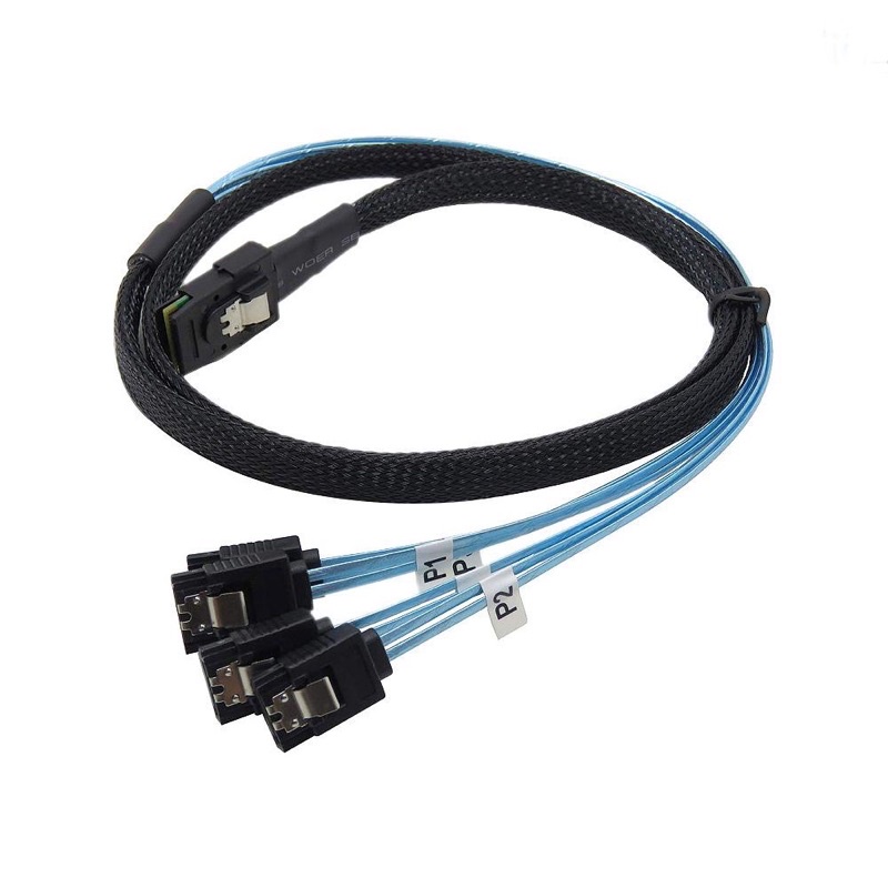 Mini SAS SFF-8087 to 4 SATA 7pin ยาว 50cm 100cm | Shopee Thailand