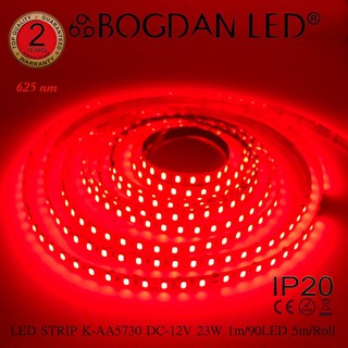 LED STRIP K-AA5730-90-RED DC-12V  23W/1M IP20 ยี่ห้อBOGDAN LED แอลอีดีไฟเส้นสำหรับตกแต่ง 450LED/5M 115W/5M Grade A