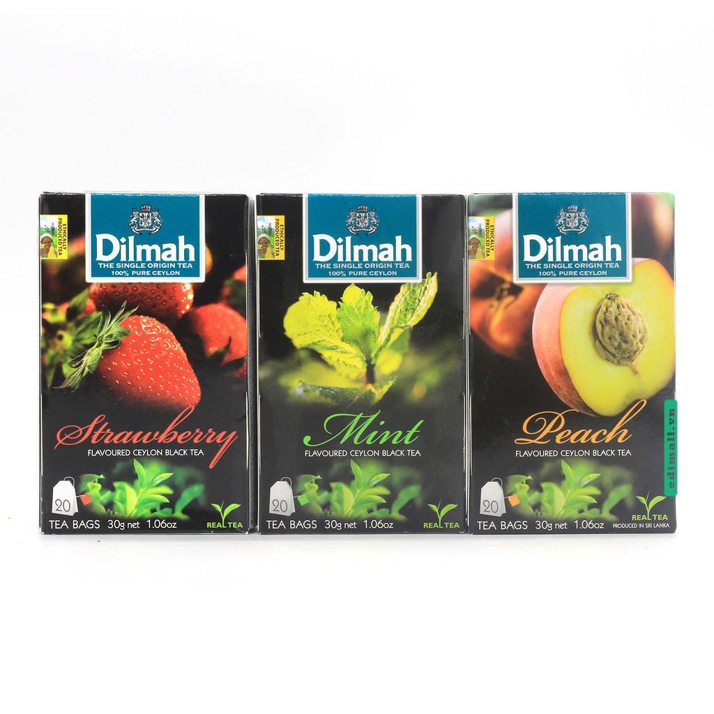 dilmah-ดิลมา-ชาศรีลังกา-ชาดำ-กลิ่นพีช-สตรอเบอร์รี่-มิ้นท์-รุ่นบรรจุ-20-ถุงชา-dilmah-tea-bags-peach-strawberry