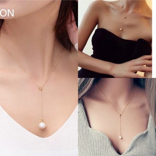 ภาพหน้าปกสินค้า(พร้อมจัดส่งไทย) สร้อยคอจี้เเฟชั่นเกาหลี Korean fashion pearl necklace ที่เกี่ยวข้อง