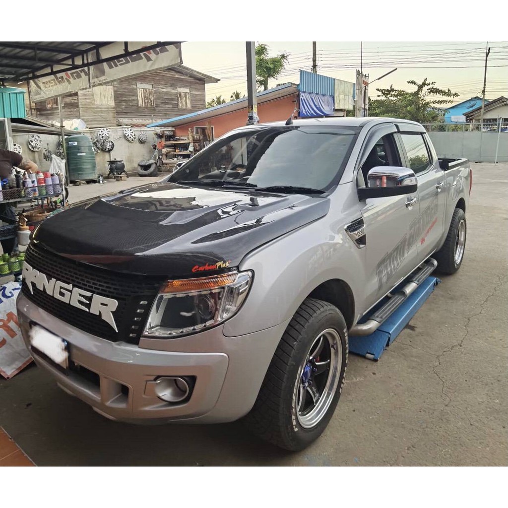 carbon-plus-ฝากระโปรงคาร์บอน-ไฟเบอร์-คาร์บอน-เคฟล่า-ford-ranger-t6-ลายสอง