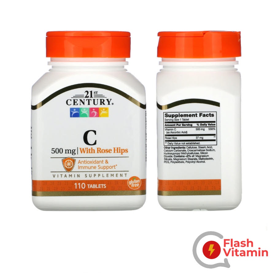 ภาพสินค้าขวดเล็ก / ใหญ่ 21st Century Vitamin C 500 / 1,000 mg - วิตามิน ซี เสริมภูมิต้านทาน จากร้าน flashvitamin บน Shopee ภาพที่ 3