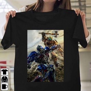 เสื้อยืด ผ้าฝ้าย พิมพ์ลาย Transformers The Last Knight Optimus สําหรับผู้ชาย