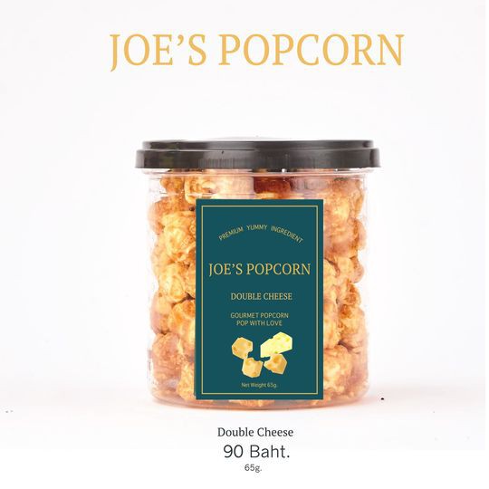 ภาพหน้าปกสินค้าโจป๊อบคอร์นข้าวโพดอบกรอบ ดับเบิ้ลชีส แบบกระปุก Joe's Popcorn