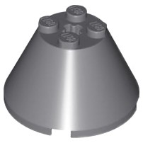 [338] ชิ้นส่วนเลโก้ Lego Part Cone 4 x 4 x 2 with Axle Hole (3943b ...