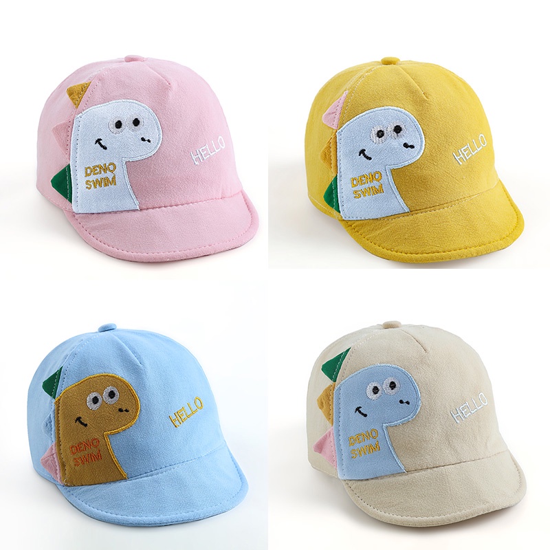Kids Cartoon Dinosaur Print Button Front Design Shawls With Hat
