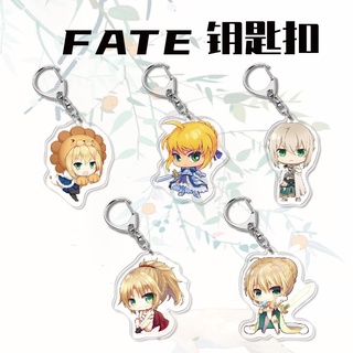 พวงกุญแจอะคริลิค จี้รูปอนิเมะ Fate Stay Night Q Vision สองด้าน ของเล่นสําหรับเด็ก