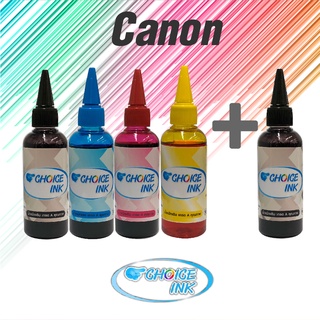 Choice Inkjet Canon น้ำหมึกเติมใช้ได้กับทุกรุ่น All Model 4 สี (สีดำ,ฟ้า,แดง,เหลือง) แถมดำ 1 ขวด