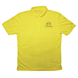 เสื้อโปโล Chang​ สีเหลืองสด โลโก้ทอง ไซส์​ M สินค้าแท้บริษัท !!