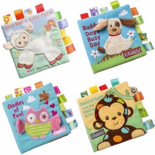 หนังสือผ้า JJOVCE หนังสือผ้าเด็ก มีเสียงก๊อบแก๊บ สีสันสดใส