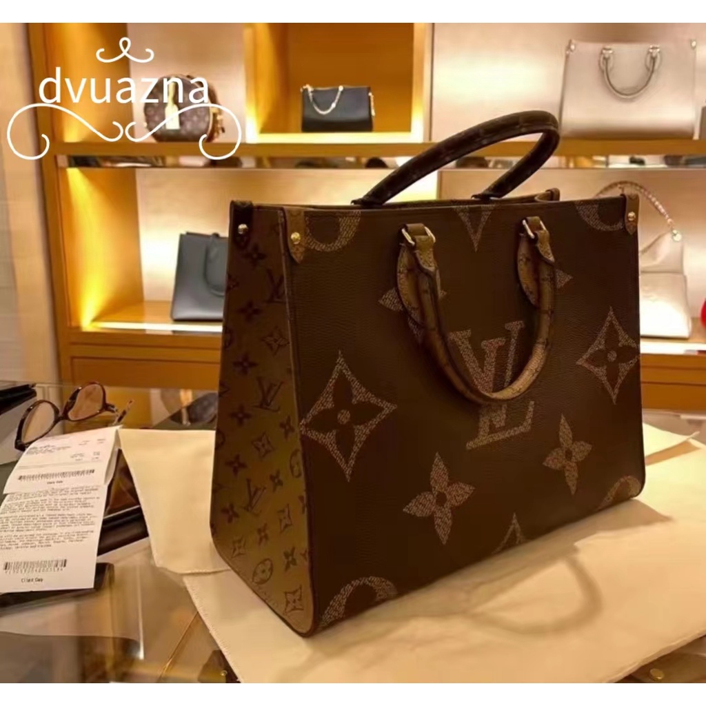 louis-vuitton-lv-onthego-mm-tote-bag-hand-shoulder-bag-ของแท้