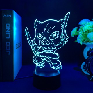 โคมไฟ Led 3d ลายการ์ตูนอนิเมะ Demon Slayer Kimetsu No Yaiba 3d สําหรับตกแต่งห้องนอน ของขวัญวันเกิด