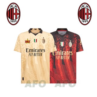 เสื้อกีฬาแขนสั้น ลายทีมชาติฟุตบอลชั้นนํา AC Milan Jersey 23 24 ชุดเหย้า คุณภาพสูง สําหรับผู้ชาย