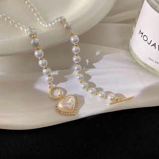 Baroque pearl necklace, female collarbone chain, light luxury, small design, advanced sense, new fashion jewelry, love neckchain, fashion accessories